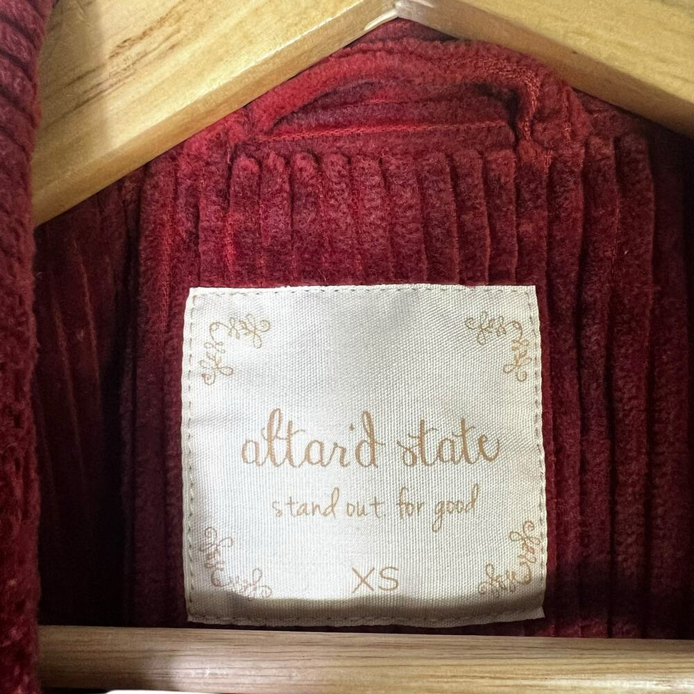 Altar'd State Corduroy Double Breasted Blazer Womens XS Red 100% Cotton Holiday - Picture 5 of 6